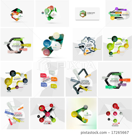 Set of abstract geometric infographic banner templates 17265667