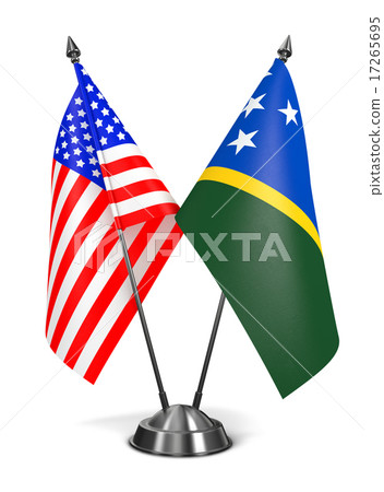 USA and Solomon Islands - Miniature Flags. 17265695