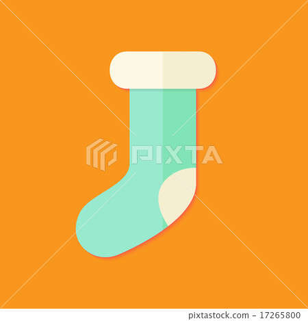 Christmas Sock Flat Icon - Stock Illustration [17265800] - PIXTA
