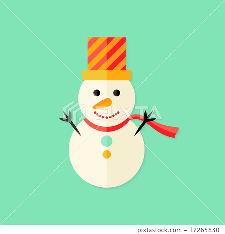 Snowman with Topper Christmas Flat Icon 17265830