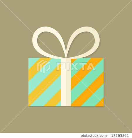 Striped Christmas Present Box Flat Icon Striped Christmas Present Box Flat Icon 17265831