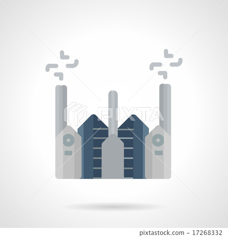 Cement factory flat color vector icon - Stock Illustration [17268332 ...