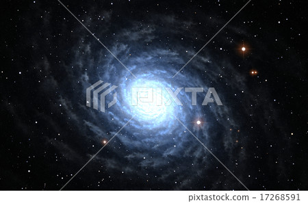 Illustration of blue Spiral Galaxy with star field Illustration of blue Spiral Galaxy with star field 17268591