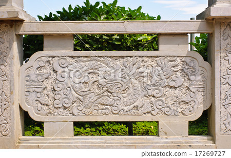 Wall of dragon carved on stone Wall of dragon carved on stone 17269727