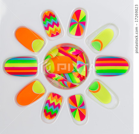 Plastic colored fake nails 17269823