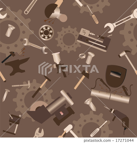Metal work tools background. Seamless, pattern 17271044