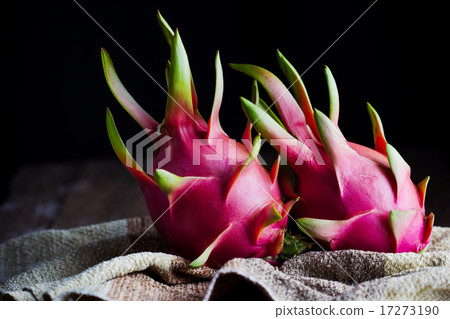 Dragon Fruit on wooden background 17273190