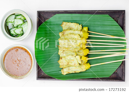 Grilled Pork Satay with Peanut Sauce and Vinegar Grilled Pork Satay with Peanut Sauce and Vinegar 17273192