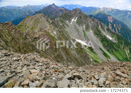 Ridgeline to Hokkoro High-dake seen from Okuhiko-dake and Yushigatake Ridgeline to Hokkoro High-dake seen from Okuhiko-dake and Yushigatake 17274371