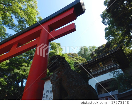 Esashima Shrine Vermill的Torii Guardian Ruisamon Gate Esashima Shrine Vermill的Torii Guardian Ruisamon Gate 17275148