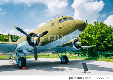 Lisunov Li-2 of Soviet Air Force standing near building Beloruss Lisunov Li-2 of Soviet Air Force standing near building Beloruss 17277050