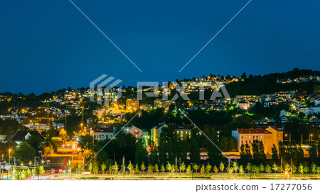 Night View of Cityscape in Oslo, Norway 17277056