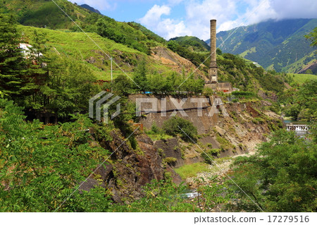 Trace of the Ashio Copper Mine refinery Trace of the Ashio Copper Mine refinery 17279516