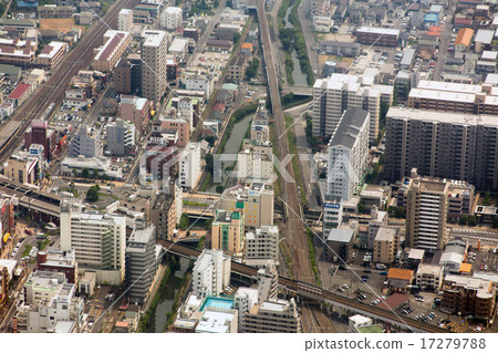 Aerial view of Shin-Matsudo station near Joban Line Aerial view of Shin-Matsudo station near Joban Line 17279788