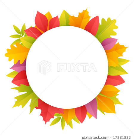 Colorful Autumn Leaves Round Frame - Stock Illustration [17281822] - PIXTA