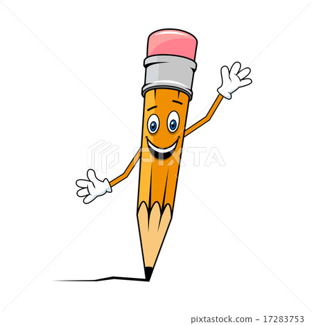Happy smiling waving graphite pencil 17283753