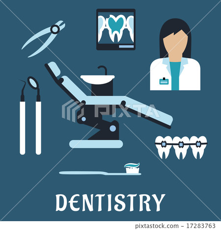 Dentist profession flat icons and symbols Dentist profession flat icons and symbols 17283763