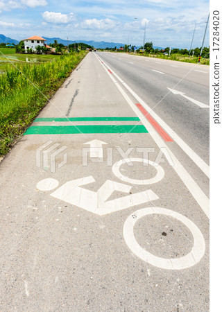 Bicycle road Traffic Sign with blue sky Bicycle road Traffic Sign with blue sky 17284020