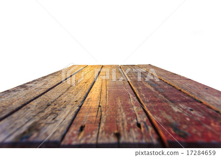 Close up Top of old wooden table isolated on white Close up Top of old wooden table isolated on white 17284659