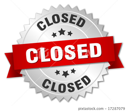 closed 3d silver badge with red ribbon closed 3d silver badge with red ribbon 17287079