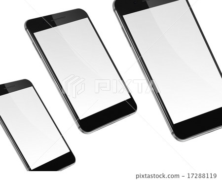 Mobile smart phones isolated on white. - Stock Illustration [17288119 ...