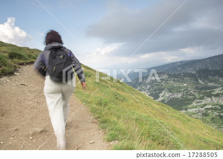 Senior woman walking in the mountain 17288505