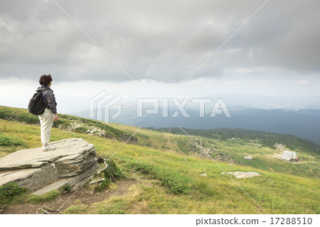 Senior women in a mountain top Senior women in a mountain top 17288510