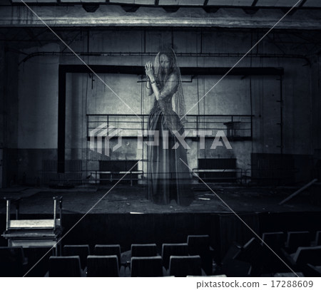 ghost of actress on stage of old theater ghost of actress on stage of old theater 17288609