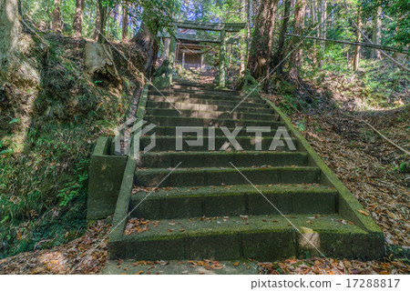 Shinmeisha shrine sitting in the ruins of Kururi Castle in autumn Shinmeisha shrine sitting in the ruins of Kururi Castle in autumn 17288817