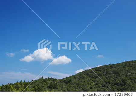 White clouds floating in blue sky image background material 17289406