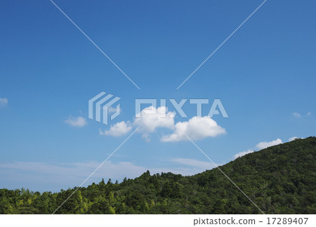 White clouds floating in blue sky image background material 17289407