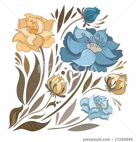 Vintage Fall Flowers Set Vintage Fall Flowers Set 17289844