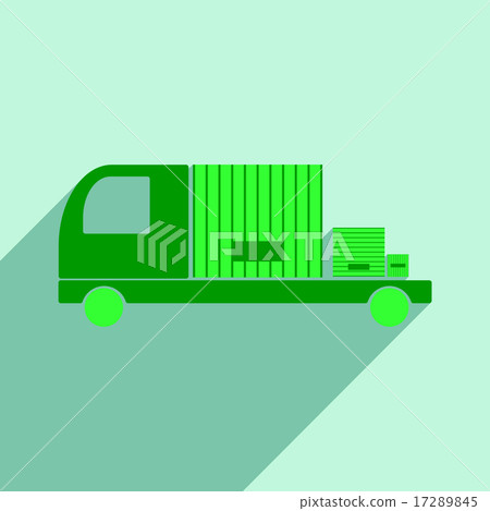 Flat with shadow icon and mobile application car cargo logistics 17289845