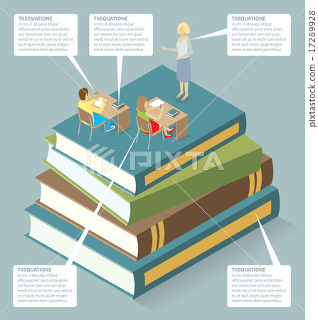Vector 3d Flat Isometric With Education Concept - Stock Illustration ...