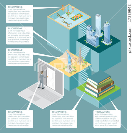 Vector 3d Flat Isometric With Internet Concept - Stock Illustration ...