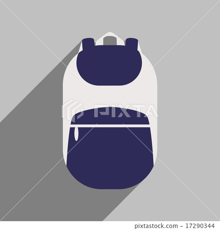 Flat with shadow icon and mobile application backpack 17290344
