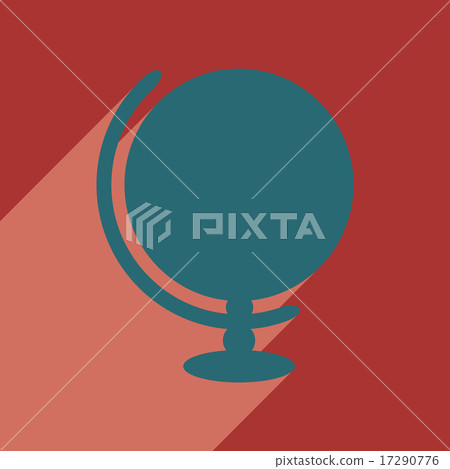 Flat with shadow icon and mobile application globe - Stock Illustration ...