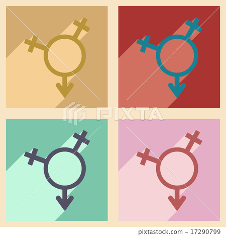 Flat with shadow concept and mobile application equality of the sexes 17290799