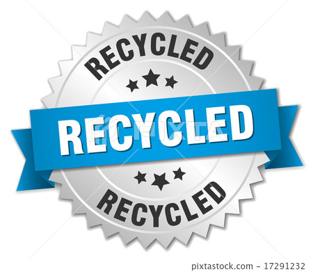 recycled 3d silver badge with blue ribbon recycled 3d silver badge with blue ribbon 17291232