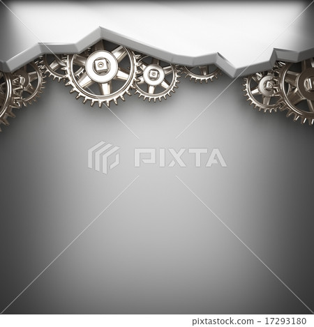 gray brushed metal background with gears 17293180