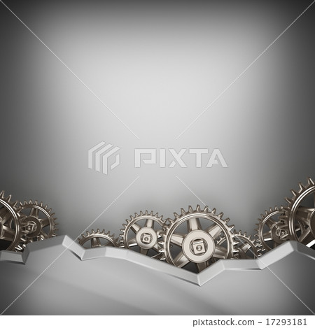 gray brushed metal background with gears 17293181