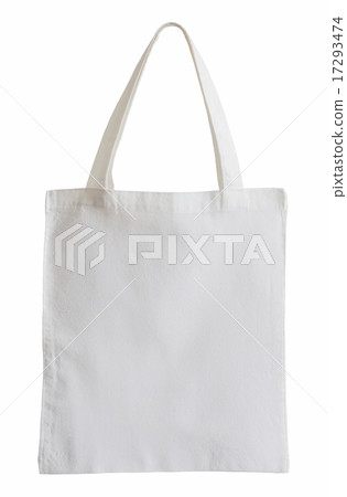 white fabric bag isolated on white 17293474