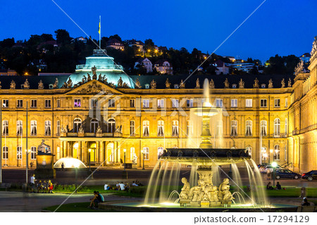 Stuttgart city center, Germany at dusk Stuttgart city center, Germany at dusk 17294129