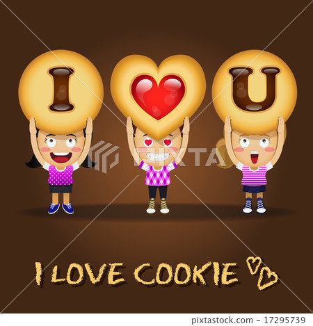 happy people carrying big cookies 17295739