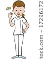 Female nurse cheering support guts pose 17296172
