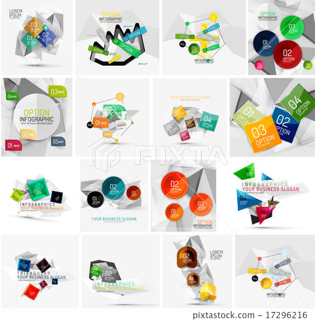 Set of abstract geometric infographic banner templates Set of abstract geometric infographic banner templates 17296216