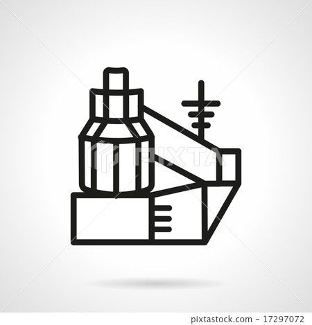Black line power station vector icon 17297072