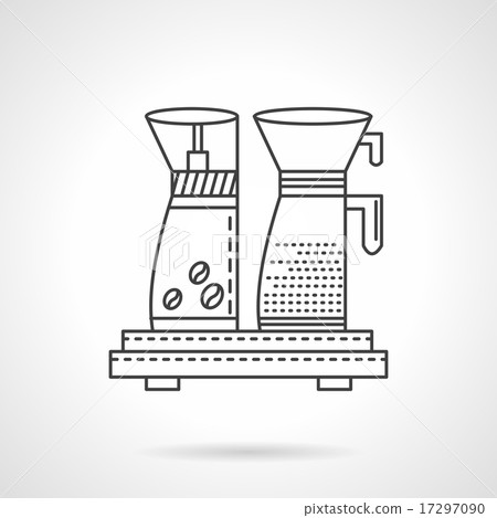 Coffee maker line vector icon - Stock Illustration [17297090] - PIXTA