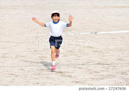 Running girls (gym clothes, goal tape) Running girls (gym clothes, goal tape) 17297606