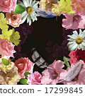 floral design pink roses on black background 17299845
